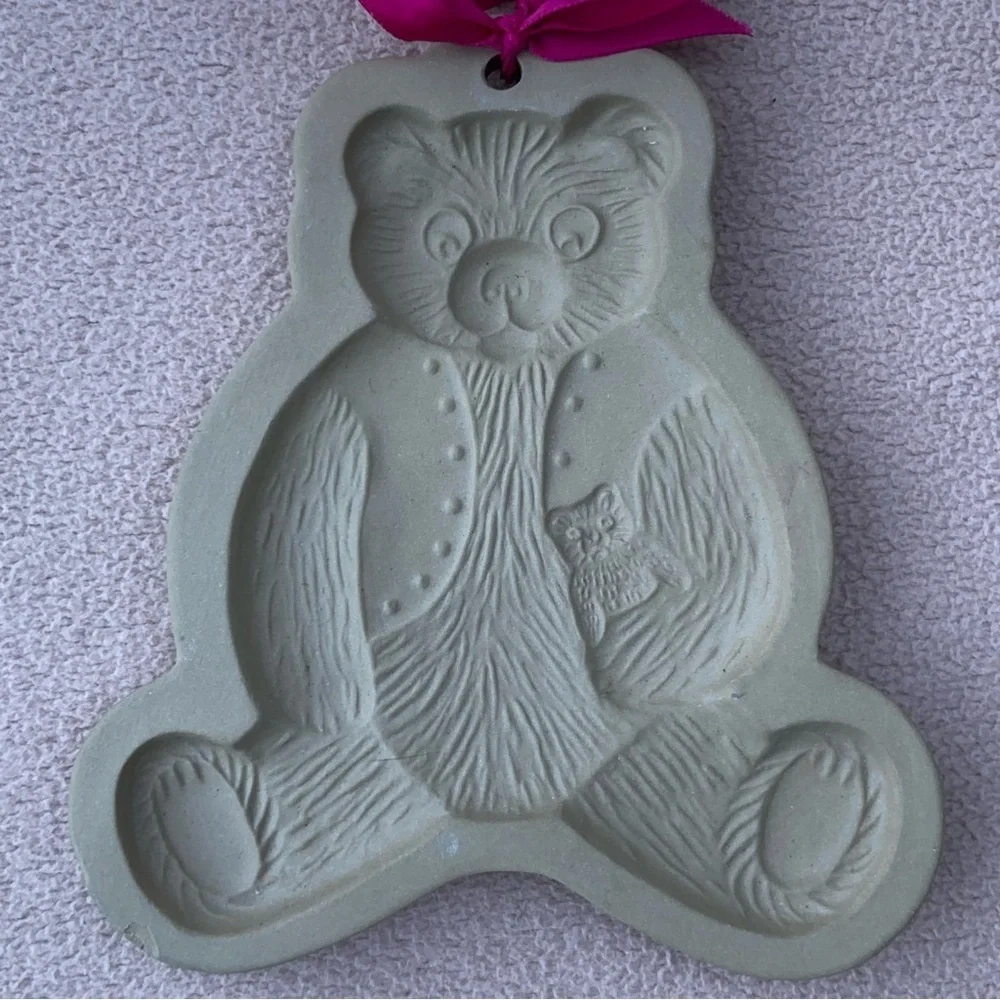 NEW Vintage Brown Bag Cookie Art Shortbread Mold 80s Dessert Teddy Bear Granny